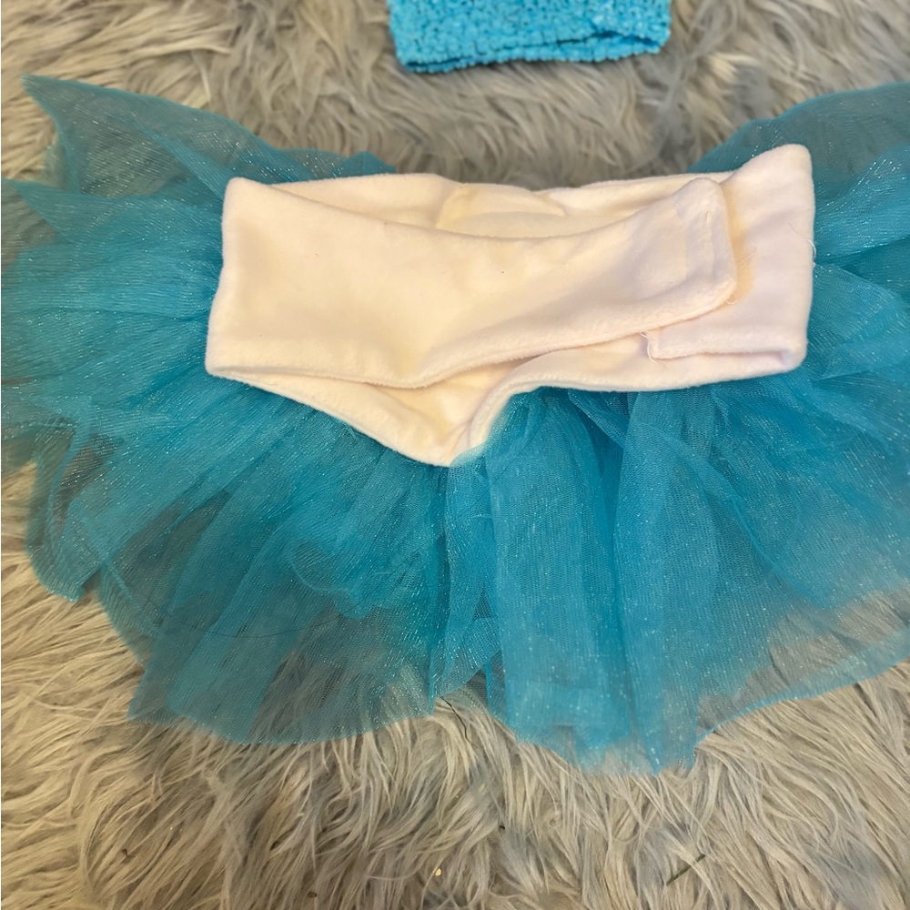 Turquoise Thick Tutu Set with Headband  and Top photo prop NB - Picture 6 of 6